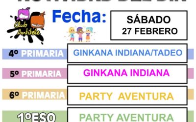 FORMULARIO DE INSCRIPCIÓN ACTIVIDADES SÁBADO 27 DE FEBRERO